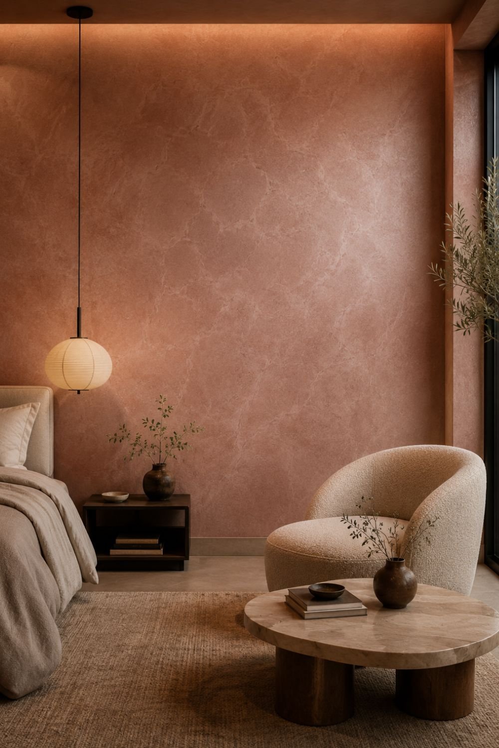 Marmorino plaster wall