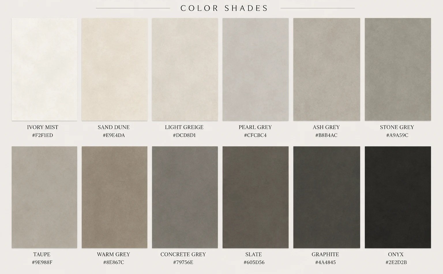Microcement Color Shades