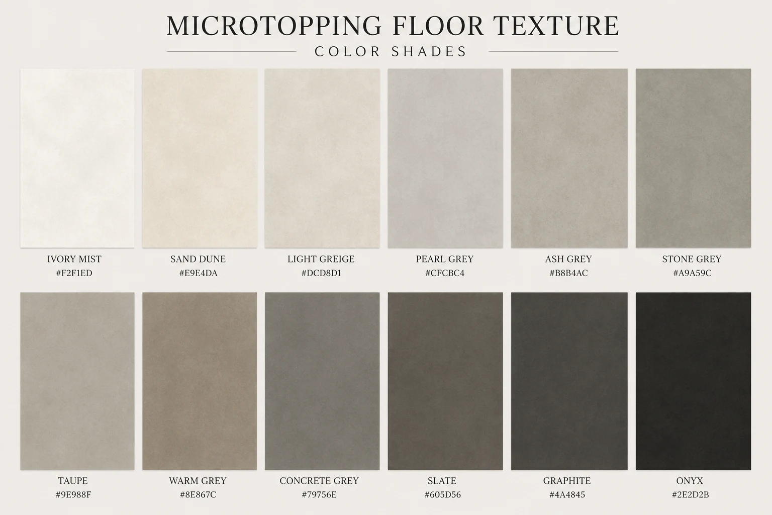 Microtopping Flooring Color Shades